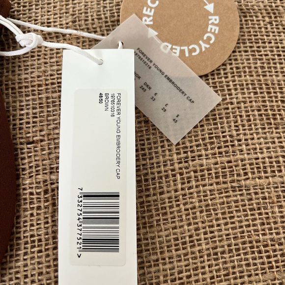 Mini Rodini Forever Young Brown Cap with Red Stitching - Picture 4 of 5